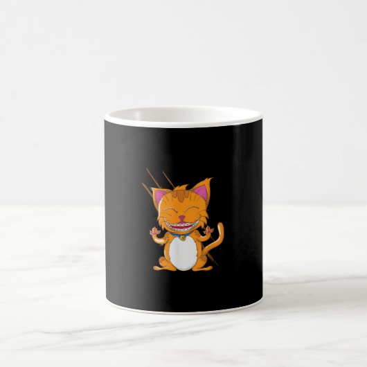 Katze mit Brammen Kaffeetasse (Mittel)