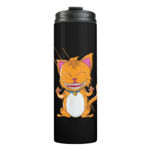 Katze mit Brammen Thermosbecher