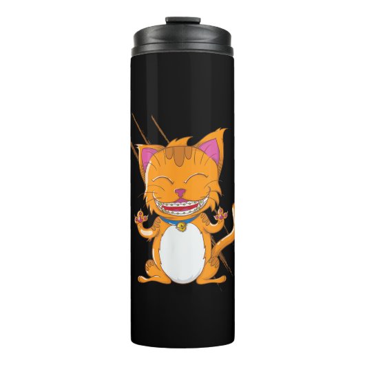 Katze mit Brammen Thermosbecher (Vorderseite)