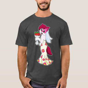 Katze mit Brautkleid Blumenstrauß T-Shirt