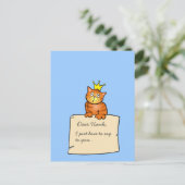 Katze mit Brief - Postkarte (Stehend Vorderseite)