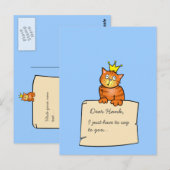 Katze mit Brief - Postkarte (Vorne/Hinten)