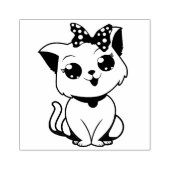 Katze mit Briefmarke aus Bow-Kautschuk Gummistempel (Prägung)
