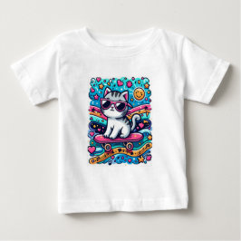 Katze mit Brille Baby T-shirt