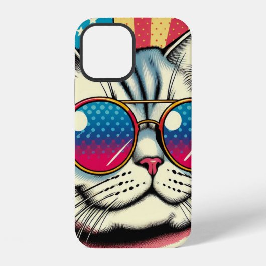 Katze mit Brille iPhone Hülle (Rückseite)