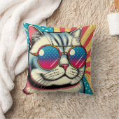Katze mit Brille Kissen (Decke)