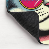 Katze mit Brille Mousepad (Ecke)