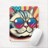 Katze mit Brille Mousepad (Mit Mouse)