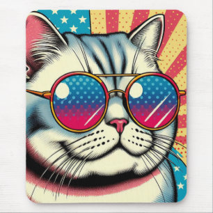 Katze mit Brille Mousepad