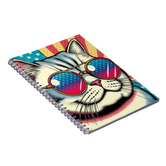 Katze mit Brille Notizblock (Rechte Seite)