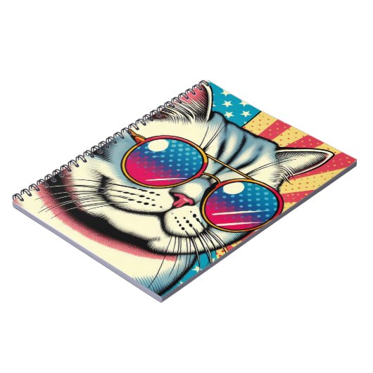 Katze mit Brille Notizblock (Linke Seite)