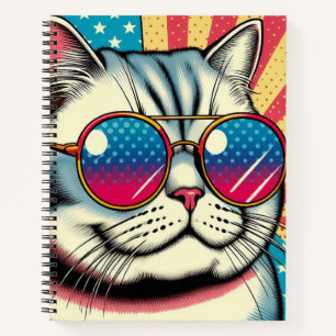 Katze mit Brille Notizblock