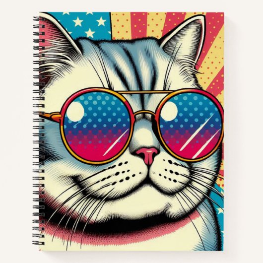 Katze mit Brille Notizblock (Vorderseite)