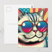 Katze mit Brille Postkarte (Vorne/Hinten)