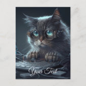 Katze mit Brille. Postkarte (Vorderseite)