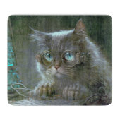 Katze mit Brille. Schneidebrett (Vorderseite)