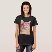 Katze mit Brille T-Shirt (Vorne ganz)
