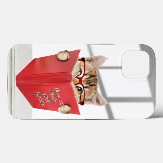 Katze mit Brille und Rotes Buch Case-Mate iPhone Hülle (Rückseite (Horizontal))