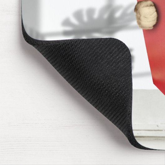 Katze mit Brille und Rotes Buch Mousepad (Ecke)