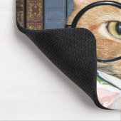 Katze mit Brillen und Büchern Mousepad (Ecke)