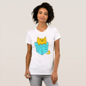 Katze mit Buch T-Shirt (Vorne ganz)