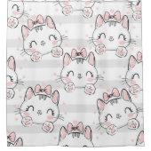 Katze mit Bugmuster Duschvorhang (Vorderseite)