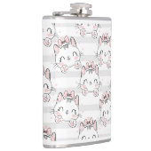 Katze mit Bugmuster Flachmann (Rechts)