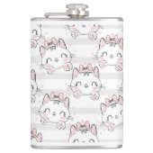 Katze mit Bugmuster Flachmann (Vorderseite)