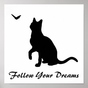 Katze mit Butterfly-Plakat Poster