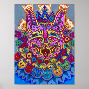 Katze mit Cat Necklace von Louis Wain Poster
