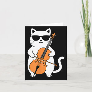 Katze mit Cello spielt Cello lustiger Musiker Katz Karte