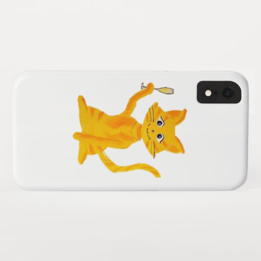 Katze mit Champagner Case-Mate iPhone Hülle (Rückseite (Horizontal))