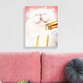 Katze mit Champagner Leinwanddruck (Insitu (Wohnzimmer))