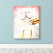 Katze mit Champagner Leinwanddruck (Insitu (Holzboden))