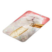 Katze mit Champagner Magnet (Linke Seite)
