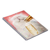 Katze mit Champagner Notizblock (Rechte Seite)
