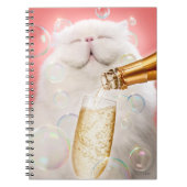 Katze mit Champagner Notizblock (Vorderseite)