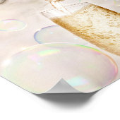 Katze mit Champagner Poster (Ecke)