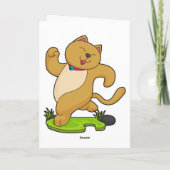 Katze mit Choker beim Laufen Karte (Rückseite)