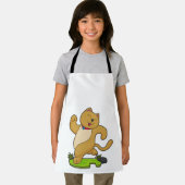 Katze mit Choker beim Laufen Schürze (Insitu)