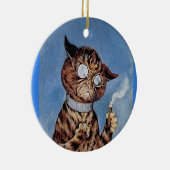 KATZE MIT CIGAR LOUIS WAIN ART ORNANAATION KERAMIK ORNAMENT (Rechts)