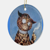 KATZE MIT CIGAR LOUIS WAIN ART ORNANAATION KERAMIK ORNAMENT (Links)