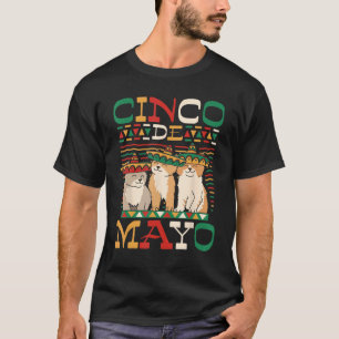 Katze mit Cinco De Mayo Hüten 5 De Mayo Mexikanisc T-Shirt