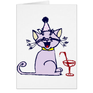 Katze mit Cocktail