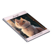 Katze mit Collar Personalize Name Gift Notebook Notizblock (Rechte Seite)