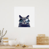 Katze mit cooler Sonnenbrille Poster (Küche)