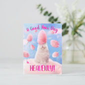 Katze mit Cotton Candy Hair Einladungspostkarte (Stehend Vorderseite)