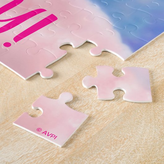 Katze mit Cotton Candy Hair Puzzle (Seite)