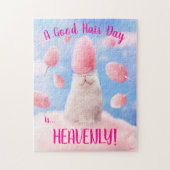 Katze mit Cotton Candy Hair Puzzle (Vertikal)