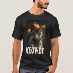 Katze mit Cowboyhut für Katzenliebhaber Katzenmutt T-Shirt